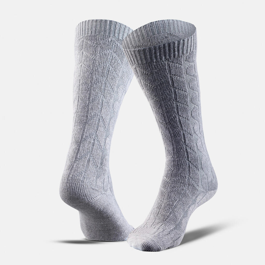 Warm hiking socks - SH100 MID JACQUARD - 2 pairs